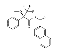 (S)-S-((R)-1-(naphthalen-2-yl)ethyl) 3,3,3-trifluoro-2-methoxy-2-phenylpropanethioate Structure