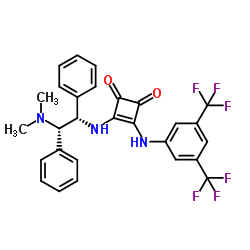 3-[[3,5-bis(trifluoromethyl)phenyl]amino]-4-[[(1S,2S)-2-(dimethylamino)-1,2-diphenylethyl]amino]-3-Cyclobutene-1,2-dione Structure