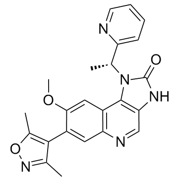 7-(3,5-二甲基异噁唑-4-基)-8-甲氧基-1-((R)-1-(吡啶-2-基)乙基)-1H-咪唑并[4,5-C]喹啉-2(3H)-酮结构式