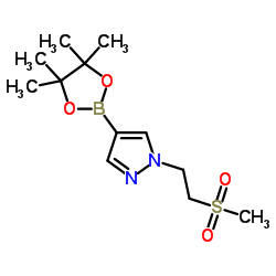 1-(2-(甲基磺酰基)乙基)-4-(4,4,5,5-四甲基-1,3,2-二氧杂硼杂环戊烷-2-基)-1H-吡唑结构式