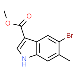 5-溴-6-甲基-1H-吲哚-3-羧酸甲酯结构式