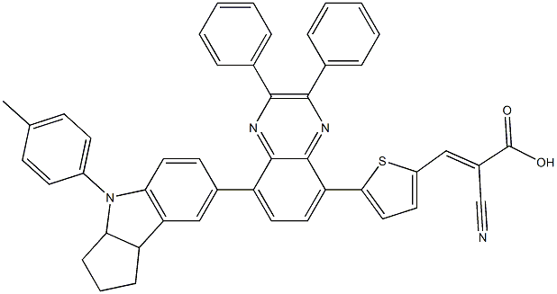 (E)-2-氰基-3-(5-(2,3-二苯基-8-(4-(对甲苯基)-1,2,3,3a,4,8b-六氢环戊[b]吲哚-7 -基)喹喔啉-5-基)噻吩-2-基)丙烯酸结构式