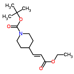 (E)-4-(3-乙氧基-3-氧代丙-1-烯-1-基)哌啶-1-羧酸叔丁酯结构式