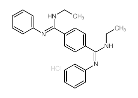 1,4-Benzenedicarboximidamide,N1,N4-diethyl-N1,N4-diphenyl-, hydrochloride (1:2) Structure