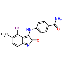 4-[(4-Bromo-5-methyl-2-oxo-2H-indol-3-yl)amino]benzamide Structure