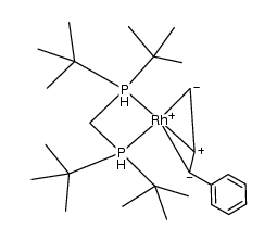 [(κ2-bis(di-tert-butylphosphanyl)methane)rhodium (I)(η3-1-phenyl-C3H4)]结构式