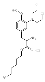 Alanine,3-[3-[bis(2-chloroethyl)amino]-4-methoxyphenyl]-, hexyl ester, dihydrochloride,L- (8CI) Structure