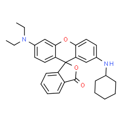 2'-cyclohexylamino-6'-diethylaminospiro[isobenzofuran-(3H),9'[9H]xanthene]-3-one结构式