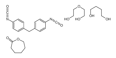 2-氧杂环庚酮、1,4-丁二醇、1,1’-亚甲基-双-[4-异氰酸酯根合苯]和2,2’-二乙醇醚的聚合物结构式