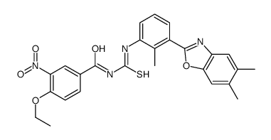 Benzamide, N-[[[3-(5,6-dimethyl-2-benzoxazolyl)-2-methylphenyl]amino]thioxomethyl]-4-ethoxy-3-nitro- (9CI)结构式