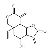 2H-Furo[2,3-f][2]benzopyran-2,8(3H)-dione,5a-ethenyloctahydro-4-hydroxy-3,9-bis(methylene)-, (3aR,4S,5aR,9aR,9bR)-rel- Structure