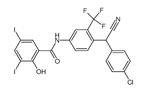 N-{4-[α-(4-chlorphenyl)-α-cyanomethyl] -3-(trifluoromethyl)phenyl}-2-hydroxy-3,5-diiodobenzamide Structure