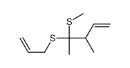 3-methyl-4-methylsulfanyl-4-prop-2-enylsulfanylpent-1-ene结构式
