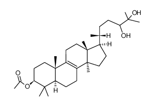 24(R,S)-3β-acetoxy-24,25-dihydroxy-5α-lanost-8-ene结构式