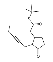 (3-Oxo-2-pent-2-ynylcyclopentyl)thioacetic acid, S-t-butyl ester结构式