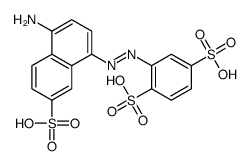 2-[(4-amino-7-sulfonaphthalen-1-yl)diazenyl]benzene-1,4-disulfonic acid结构式