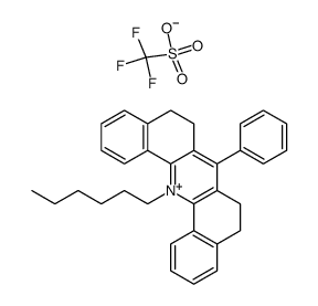N-n-hexyl-5,6,8,9-tetrahydro-7-phenyldibenz[c,h]acridinium trifluoromethanesulfonate Structure