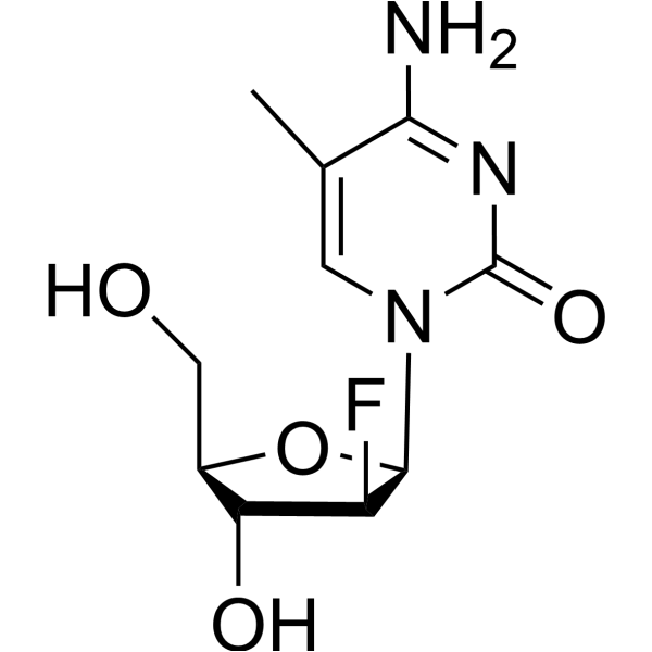 2′-Deoxy-2′-fluoro-5-methyl-arabinocytidine结构式