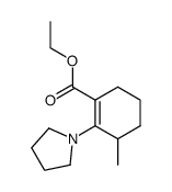 ethyl 3-methyl-2(1-pyrrolidinyl)-cyclohexene-1-carboxylate结构式