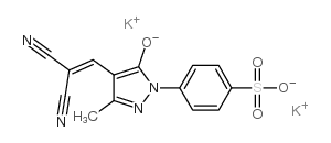 dipotassium p-[4-(2,2-dicyanovinyl)-3-methyl-5-oxido-1H-pyrazol-1-yl]benzenesulphonate结构式