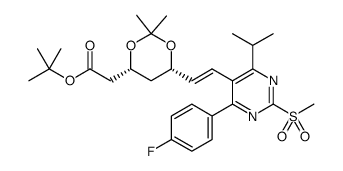 叔丁基-7-[4-(4-氟苯基)-6-异丙基-2-甲基磺酰基嘧啶-5-基]-(3R,5S)-异亚丙基-(E)-6-庚烯酸酯结构式