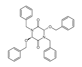 (3S,6R)-1,4-Dibenzyl-3,6-bis-benzyloxy-piperazine-2,5-dione结构式