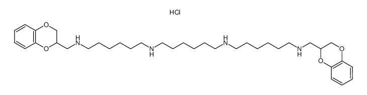 N,N'-bis<6-(1,4-benzodioxan-2-ylmethylamino)hexyl>-1,6-hexanediamine tetrahydrochloride结构式
