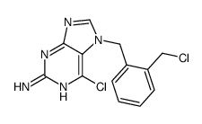 6-chloro-7-[[2-(chloromethyl)phenyl]methyl]purin-2-amine结构式