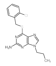 9H-Purin-2-amine,6-[[(2-chlorophenyl)methyl]thio]-9-propyl-结构式