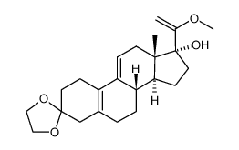 3-(ethylene-dioxy)-17α-hydroxy-20-methoxy-19-norpregna-5(10),9(11),20-triene结构式