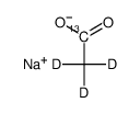 乙酸钠-1-13C,d3结构式