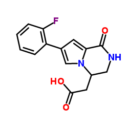 7-(2-氟苯基)-1,2,3,4-四氢-1-氧代-吡咯并[1,2-a]吡嗪-4-乙酸结构式