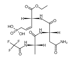 N-N2-(N-trifluoroacetyl-L-alanyl-L-asparaginyl)-3,4-didehydro-5-phosphono-D-norvaline ethyl ester Structure