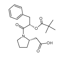 N-[(S)-3-Phenyl-2-(2,2-dimethylpropionyloxy)-propionyl]-(S)-pyrrolidin-2-ylessigsaeure结构式