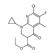 ethyl 7-chloro-1-cyclopropyl-6-fluoro-5-methyl-4-oxo-2,3-dihydro-1,8-naphthyridine-3-carboxylate Structure