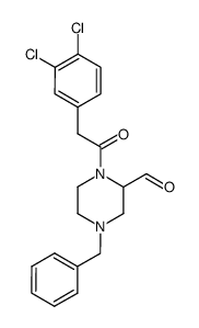 1-[(3,4-dichlorophenyl)acetyl]-4-(phenylmethyl)-2-piperazinecarboxaldehyde Structure