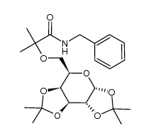 2-(1,2:3,4-di-O-isopropylidene-D-galactopyranos-6-yloxy)-2-methyl-N-benzylpropanamide Structure