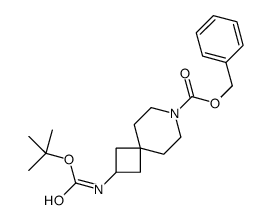 2-((叔丁氧基羰基)氨基)-7-氮杂螺[3.5]壬烷-7-羧酸苄酯结构式