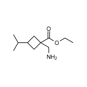 1-(氨基甲基)-3-异丙基环丁烷-1-羧酸乙酯结构式