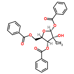 2-甲基-1,3,5-三-O-苯甲酰基-alpha-D-呋喃核糖苷结构式