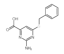 4-Pyrimidinecarboxylicacid, 2-amino-6-[(phenylmethyl)thio]- Structure