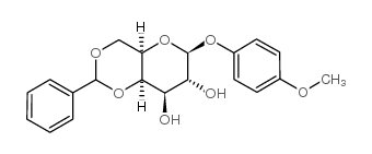 4-甲氧苯基-4,6-O-苯亚甲基-β-D-吡喃半乳糖苷结构式