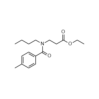 3-(N-丁基-4-甲基苯甲酰氨基)丙酸乙酯结构式