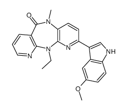 11-ethyl-2-(5-methoxy-1H-indol-3-yl)-5-methyldipyrido[2,3-b:2',4'-f][1,4]diazepin-6-one结构式