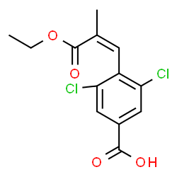 (Z)-3,5-二氯-4-(3-乙氧基-2-甲基-3-氧代丙-1-烯-1-基)苯甲酸结构式