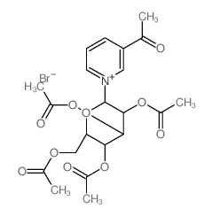 Pyridinium,3-acetyl-1-(2,3,4,6-tetra-O-acetyl-b-D-glucopyranosyl)-, bromide (9CI) Structure