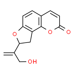(-)-8,9-Dihydro-8-[1-(hydroxymethyl)vinyl]-2H-furo[2,3-h]-1-benzopyran-2-one结构式