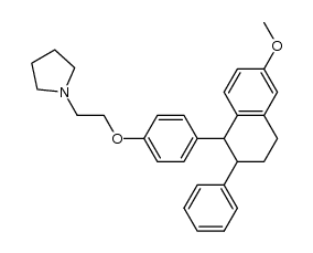 cis-1-{2-[4-(6-methoxy-2-phenyl 1,2,3,4-tetrahydronaphthalen-1-yl)phenoxy] ethyl} pyrrolidine Structure