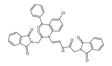 1,3-Dioxo-2-isoindolineacetic Acid, [[N-(2-Benzoyl-4-chlorophenyl)-1,3-dioxo-2-isoindolineacetamido]methylene]hydrazine结构式