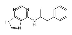 N-(1-phenylpropan-2-yl)-7H-purin-6-amine结构式